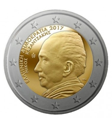 2017 Greece 60 Years Nikos Kazantzakis 2 Euro Commemorative Coin