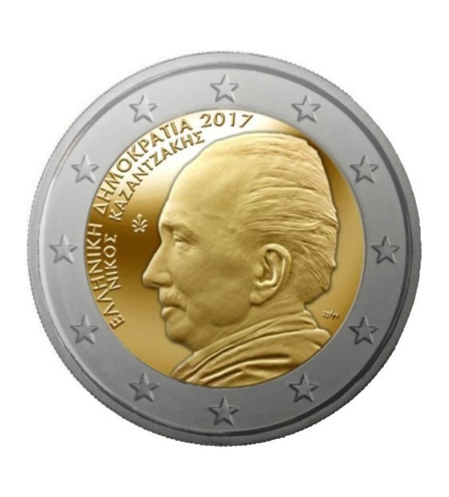 2017 Greece 60 Years Nikos Kazantzakis 2 Euro Commemorative Coin