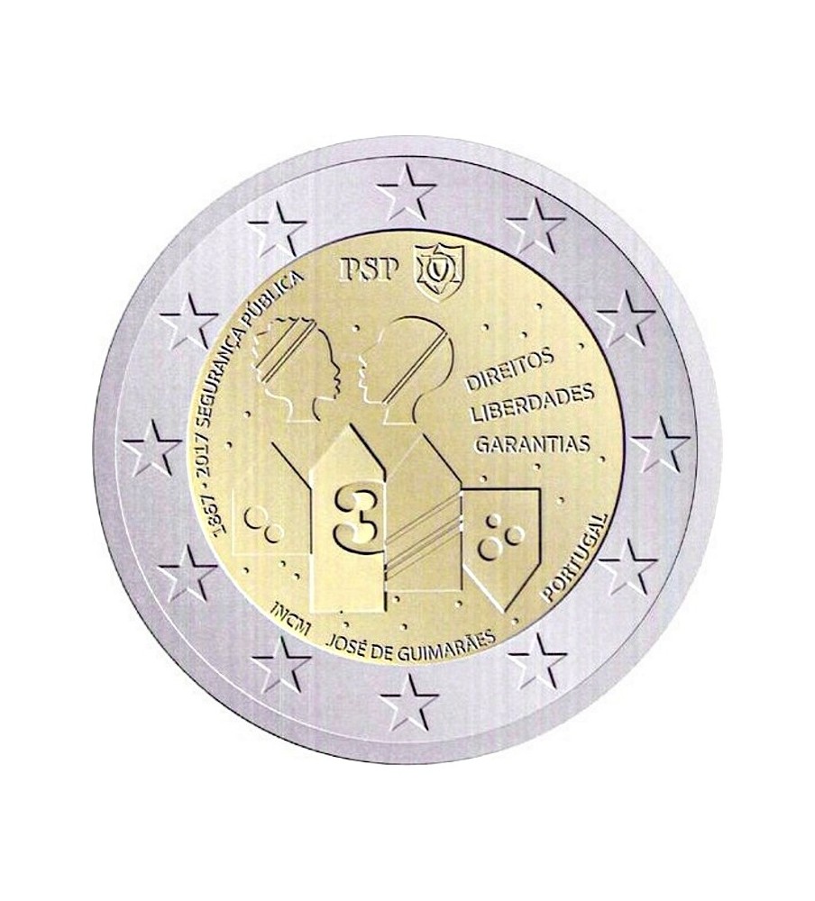 2017 Portugal 150 Years of Police Security 2 Euro Commemorative Coin