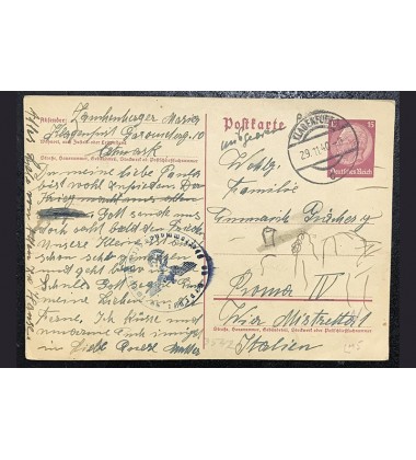 1940 Germany To Italy Ww2 Prisoner Of War Pow Postkarte