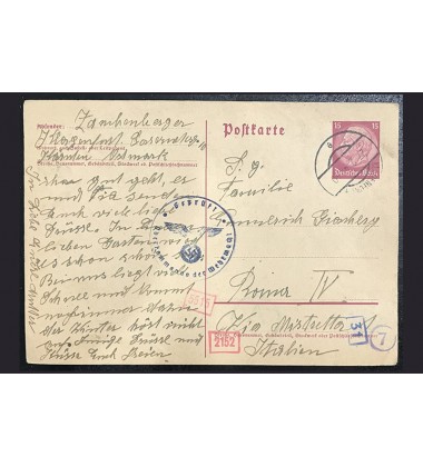 1942 Germany To Italy Ww2 Prisoner Of War Pow Postkarte