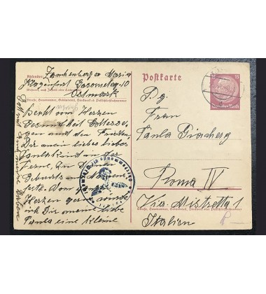 1946 Germany To Italy Ww2 Prisoner Of War Pow Postkarte