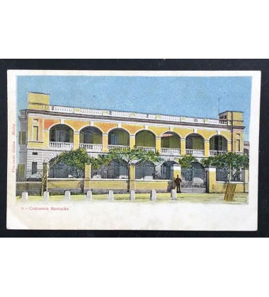 Malta Postcard By Vincent Galea Cottonera Barracks Undivided Back