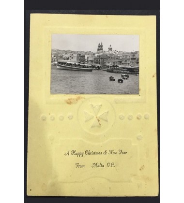 Malta Postcard On Christmas Card With Knights Of Malta Cross