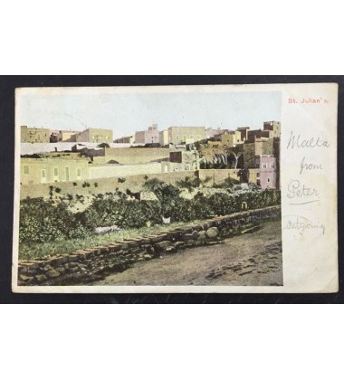 Malta Postcard St Julians Upu Undivided Back