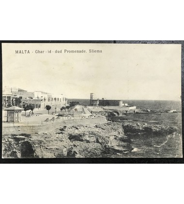 1915 Malta Postcard Ghar-Id Dud Promenade Sliema