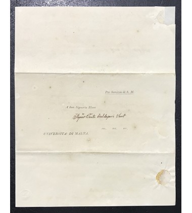 1837 March 8 Entire Letter Universita Valletta Regarding Medical Faculty Discussion