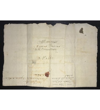 1690 Entire Letter to Valletta Malta from France Postal History