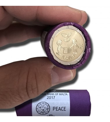 2017 MALTA PEACE 2 EURO COMMEMORATIVE COIN