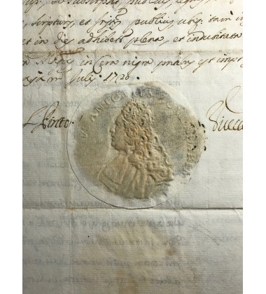 1705 Grand Master of Malta Pinto Signed with Zondadari Wafer Seal