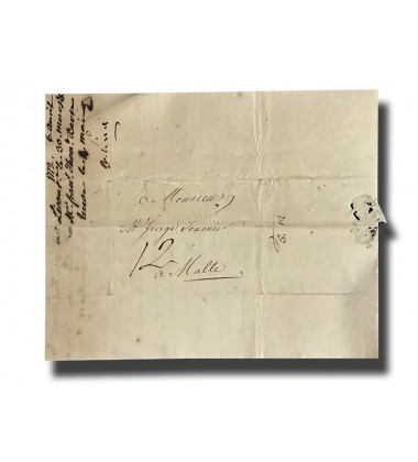 1818 Letter Signed By Count Lord Lieutenant Baldassare Sant With An Open Invitation To His House