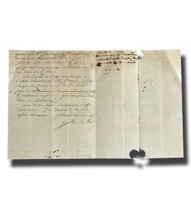 1818 Letter Signed By Count Lord Lieutenant Baldassare Sant With An Open Invitation To His House