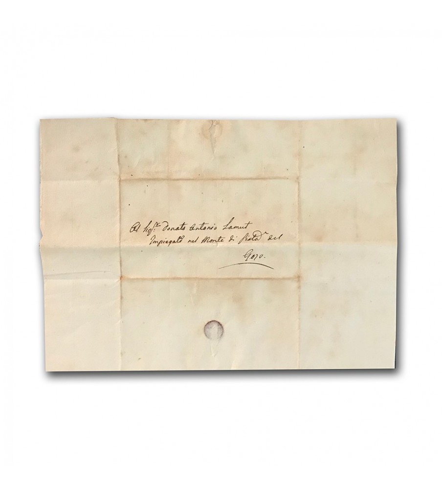 1841 Malta Entire Internal Letter From Malta To Monte Di Pieta Gozo Rare