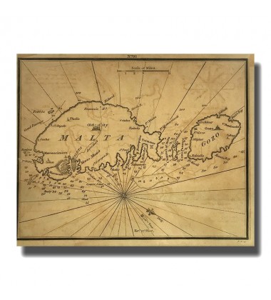 MAP OF MALTA & GOZO BY SMITH 1798-1850