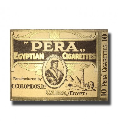 Pera C. Colombos Ltd. Cairo Egyptian Cigarettes 89 x 71 x 8mm (10 Cigarettes)