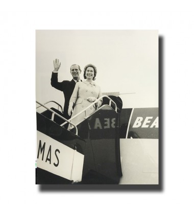 1950's ca Malta Photograph BEA Flight Queen Elizabeth II and Duke of Edinburgh