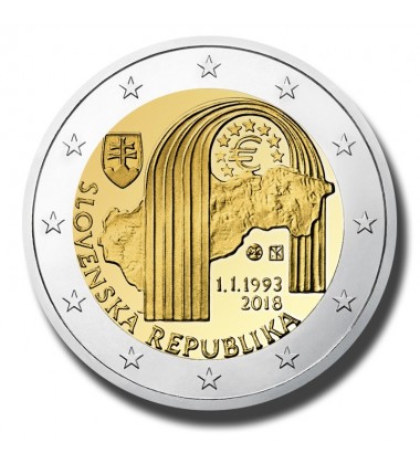 2018 Slovakia 25Th Anniversary Of The Republic 2 Euro Commemorative Coin