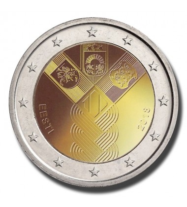 2018 Estonia 100 Years of the Baltic States 2 Euro Coin