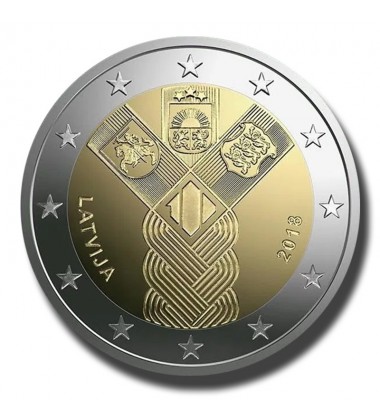 2018 Latvia 100 Years of the Baltic States 2 Euro Coin