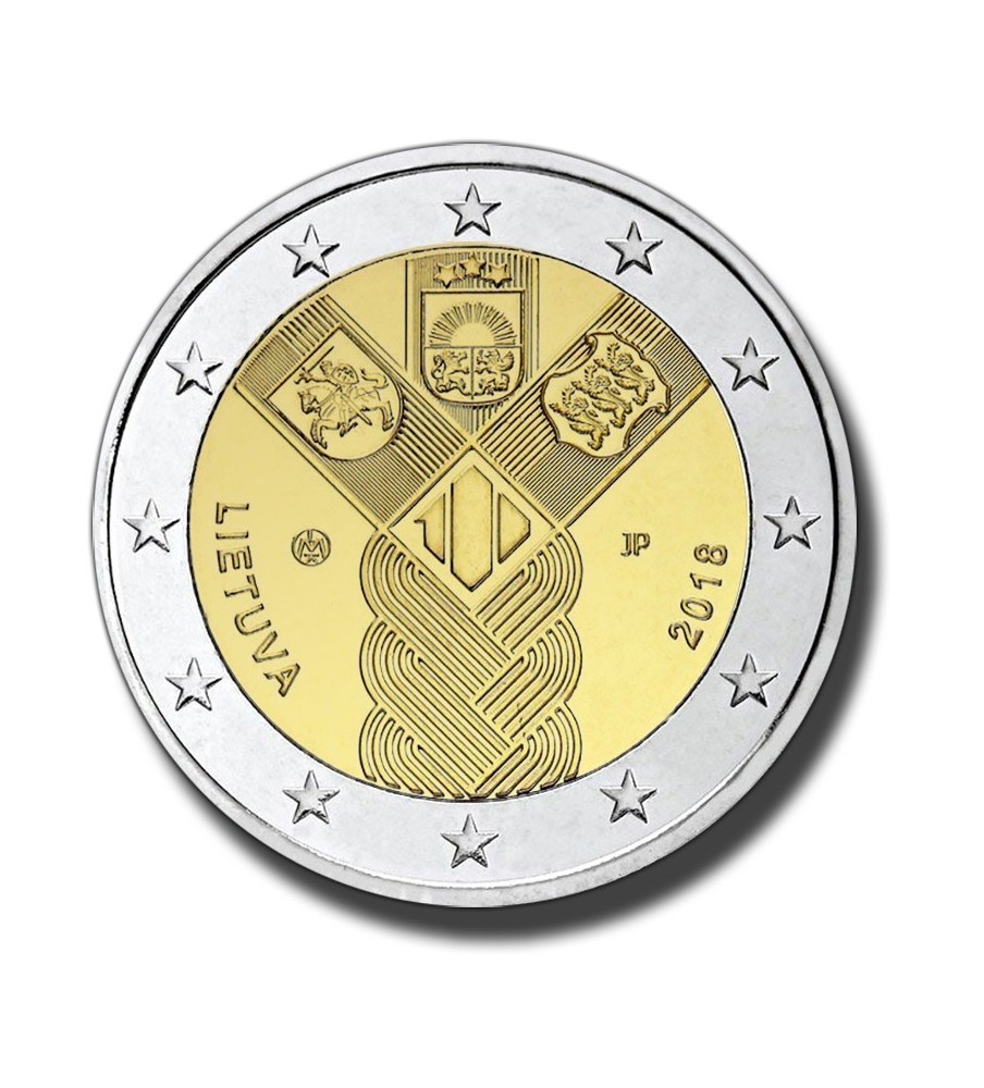 2018 Lithuania 100 Years of the Baltic States 2 Euro Coin