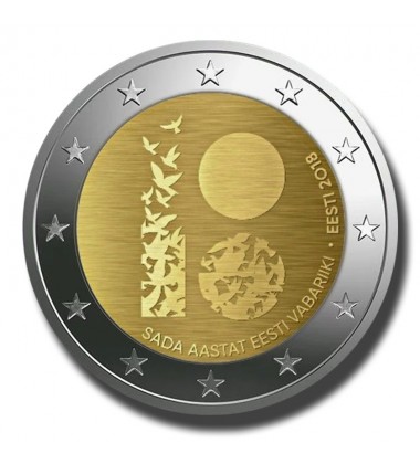 2018 Estonia 100 Years Estonian Independence 2 Euro Coin