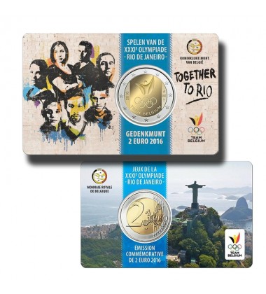 2016 Belgium Rio Olympics Coin Card 2 Euro Commemorative Coin