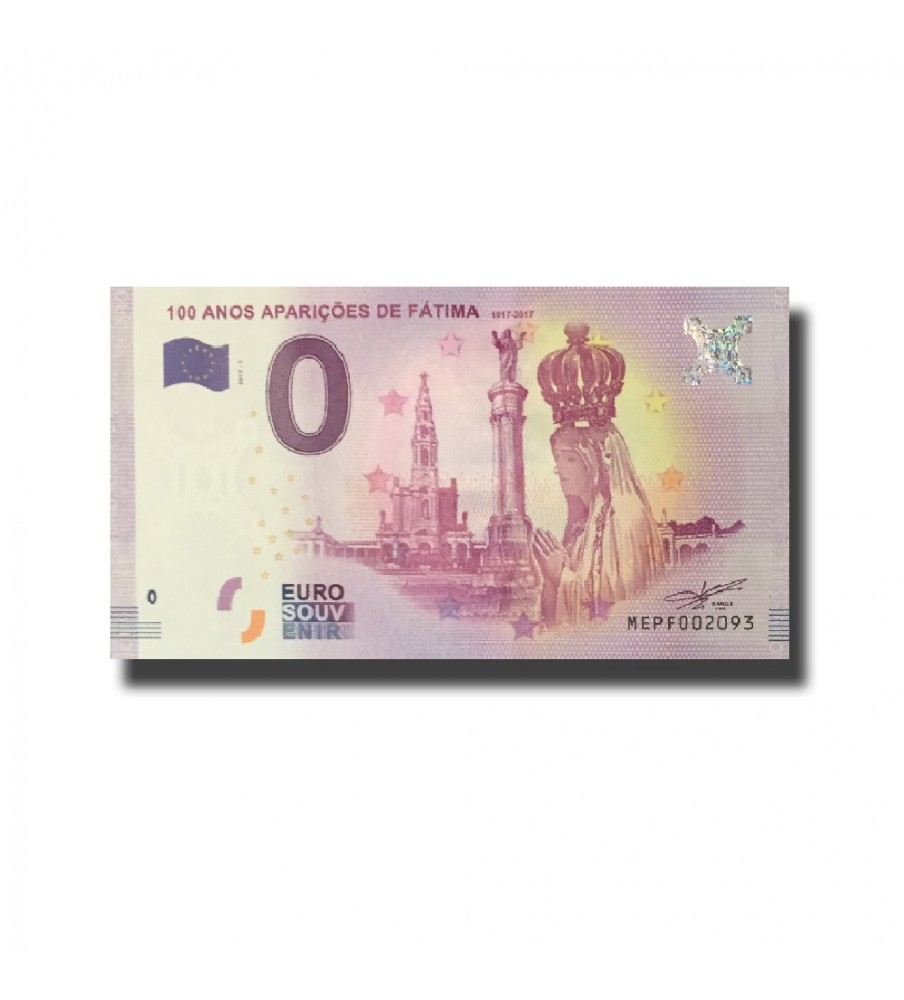 0 Euro Souvenir Banknote 100 Anos Aparicoes De Fatima Portugal MEPF 2017-1