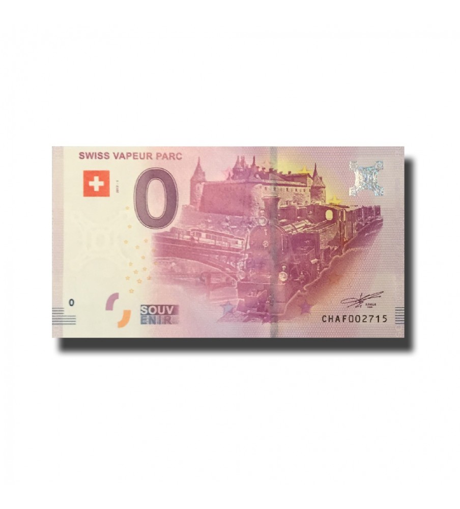 0 Euro Souvenir Banknote Swiss Vapeur Parc Switzerland CHAF 2017-1