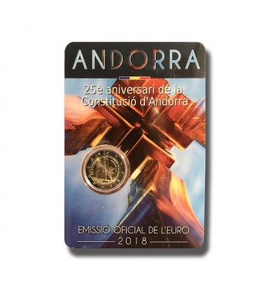 2018 Andorra 25th Anniversary of the Constitution 2 Euro Coin