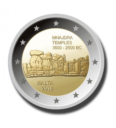 2018 Malta Mnajdra Temple 2 Euro Coin Uncirculated