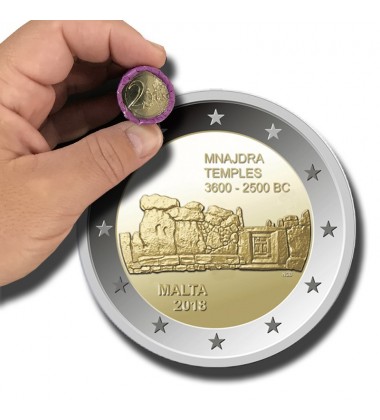 2018 Malta Mnajdra Temple 2 Euro Coin