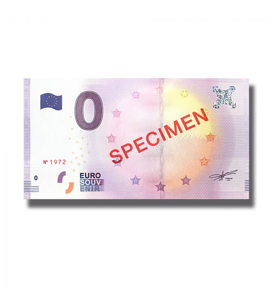 0 Euro Souvenir Banknote Specimen In RED Overprint