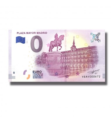 Spain 2018 Plaza Mayor Madrid 0 Euro Banknote Uncirculated 004800