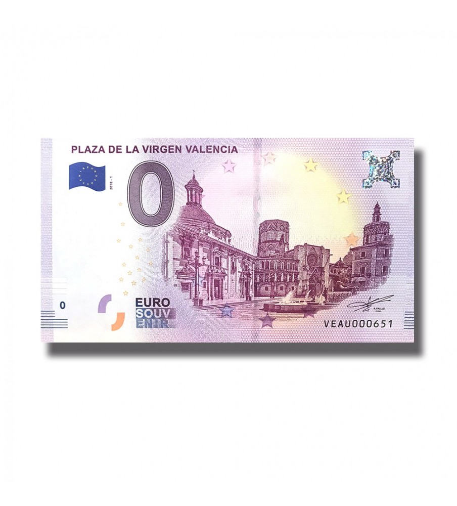 0 Euro Souvenir Banknote Plaza De La Virgen Valencia Spain VEAU 2018-1