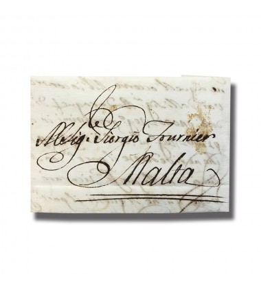 1767 Rome Roma Italy Italia to Malta Entire Letter Cover Postal History 004904