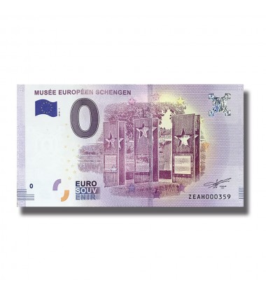 0 Euro Souvenir Banknote Musee Europeen Schengen Uncirculated Belgium ZEAH 2019-1