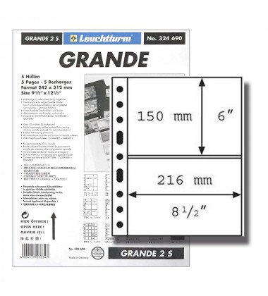 Leuchtturm Grande S Black Pages FDC Large Format (pack of 5) 342690