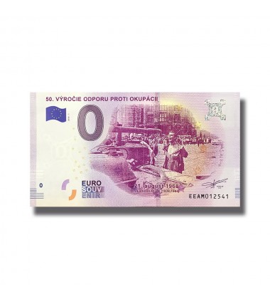 0 Euro Souvenir Banknote 50 Vyrocie Odporu Proti Okupaci Slovakia EEAM 2018-1