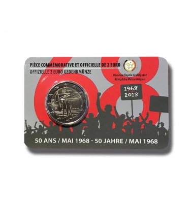 2018 Belgium 1986 Student Revolt BE 2 Euro Coin Card