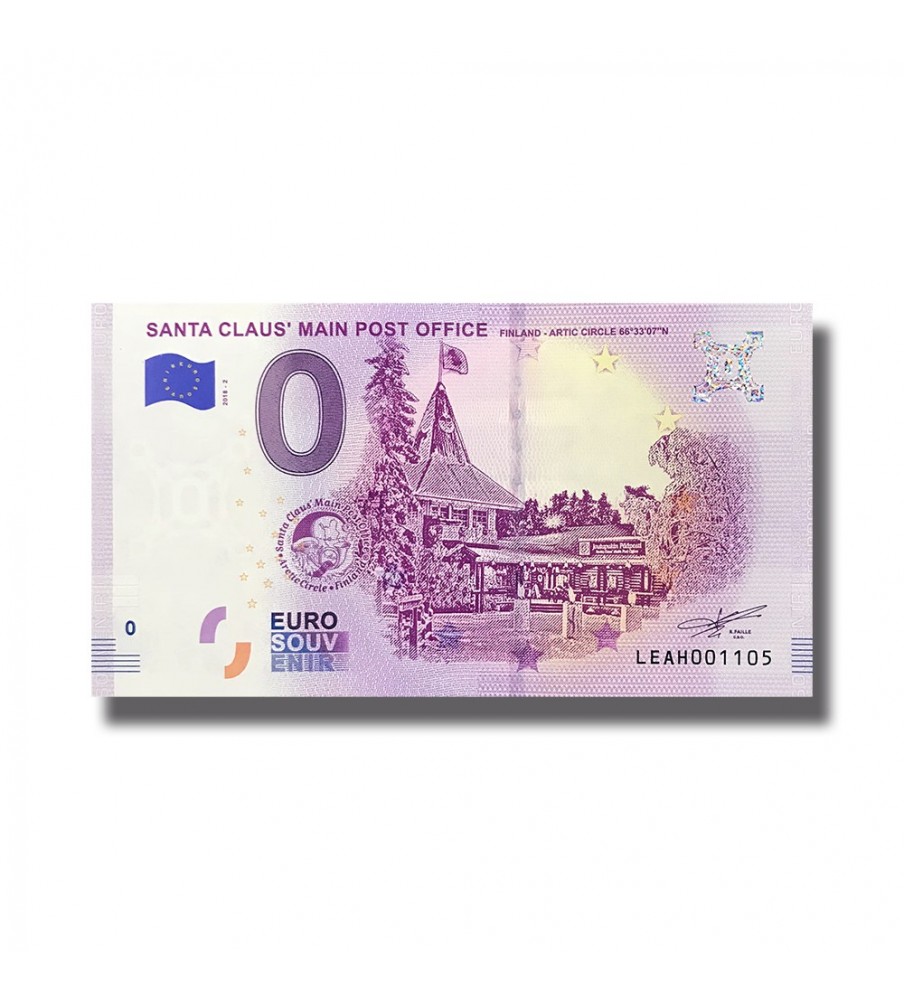 0 Euro Souvenir Banknote Santa Claus'Main Post Office Arctic Circle Finland LEAH 2018-2