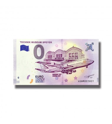 0 EURO SOUVENIR BANKNOTE 2018 GERMANY TECHNIK MUSEUM SPEYER BOEING 747