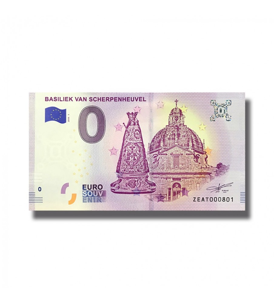 0 Euro Souvenir Banknote Basiliek Van Scherpenheuvel Belgium ZEAT 2018-1