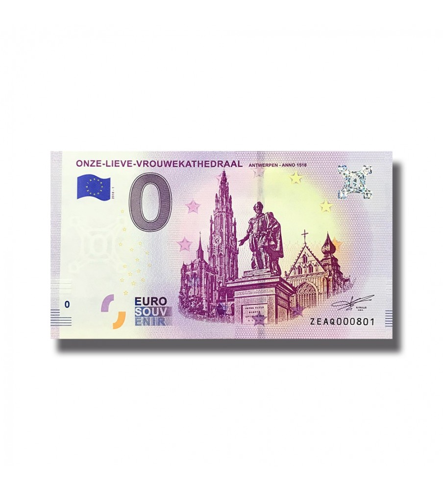 0 Euro Souvenir Banknote Onze Lieve Vrouwekathedraal Belgium ZEAQ 2018-1