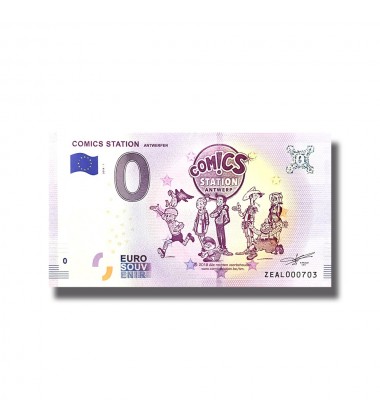 0 EURO SOUVENIR BANKNOTE COMICS STATION 2018-1 BELGIUM