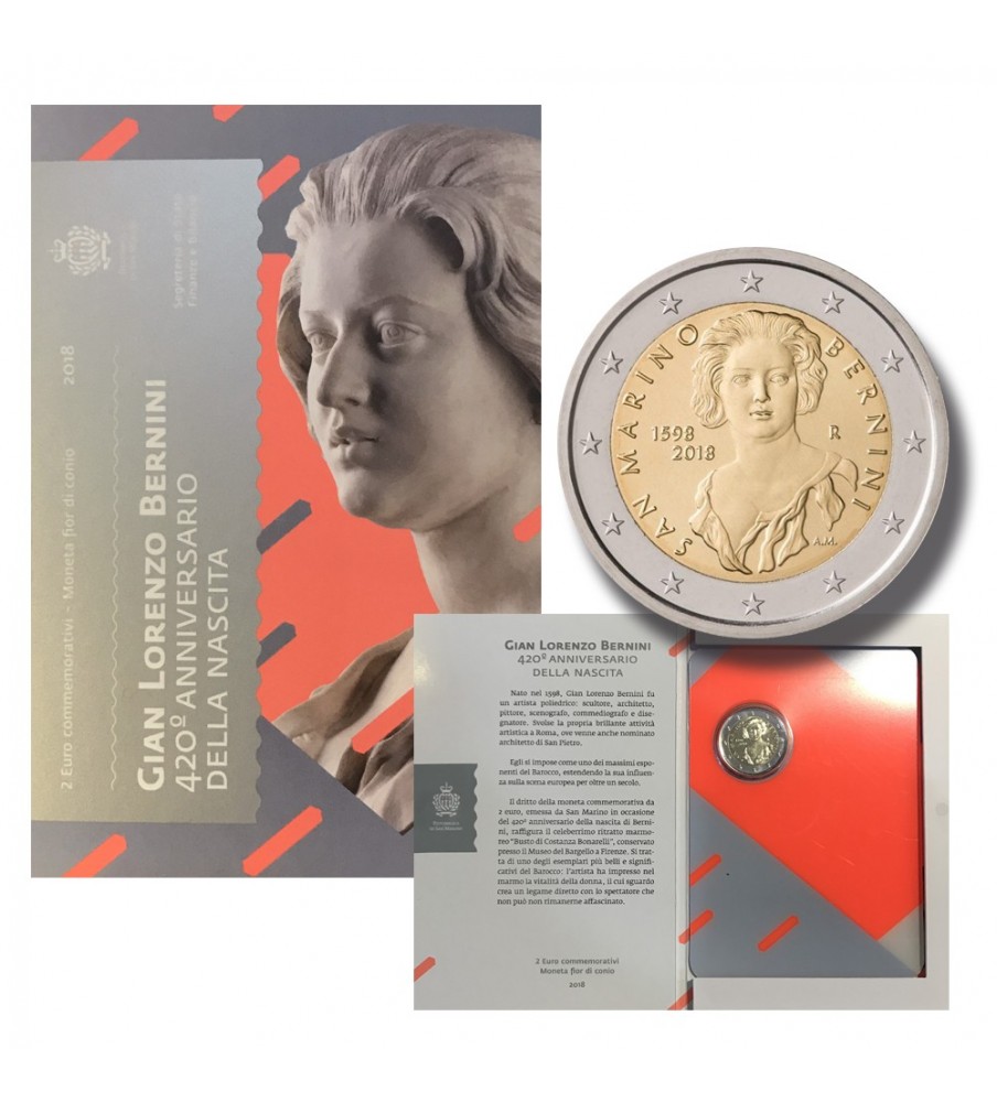 2018 San Marino 420th Anniversary Birth of Bernini 2 Euro Coin