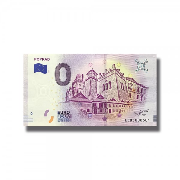 0 EURO SOUVENIR BANKNOTE POPRAD 2018 SLOVAKIA EEBC