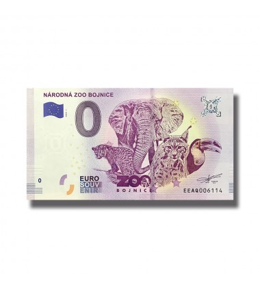 0 EURO SOUVENIR BANKNOTE NARODNA ZOO BOJNICE 2018 Czeck