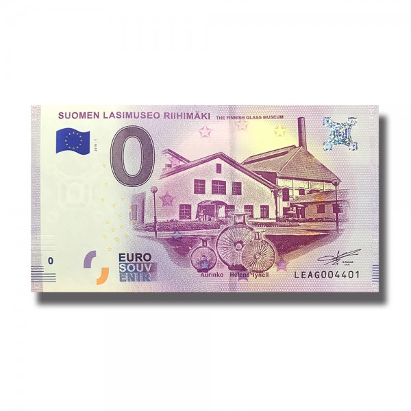 0 Euro Souvenir Banknote Lasimuseo Riihimaki The Finnish Glass Museum Finland LEAG 2018