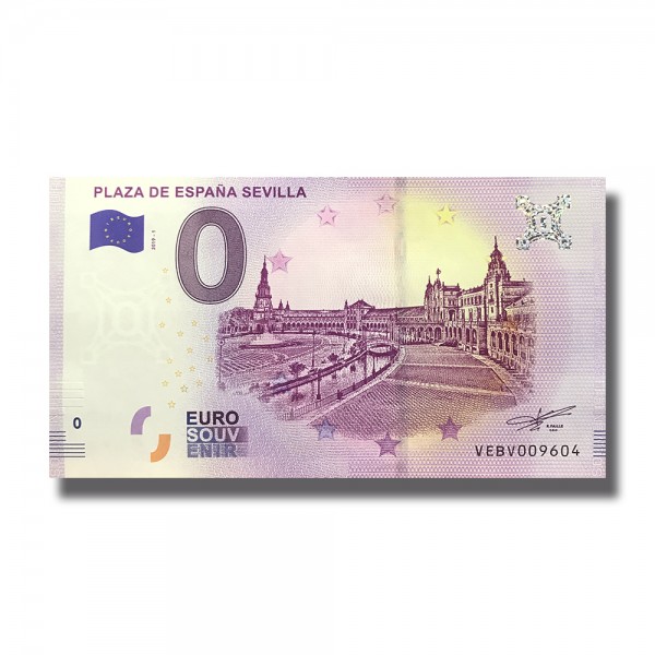 0 Euro Souvenir Banknote Plaza De Espana Sevilla Spain VEBV 2019-1