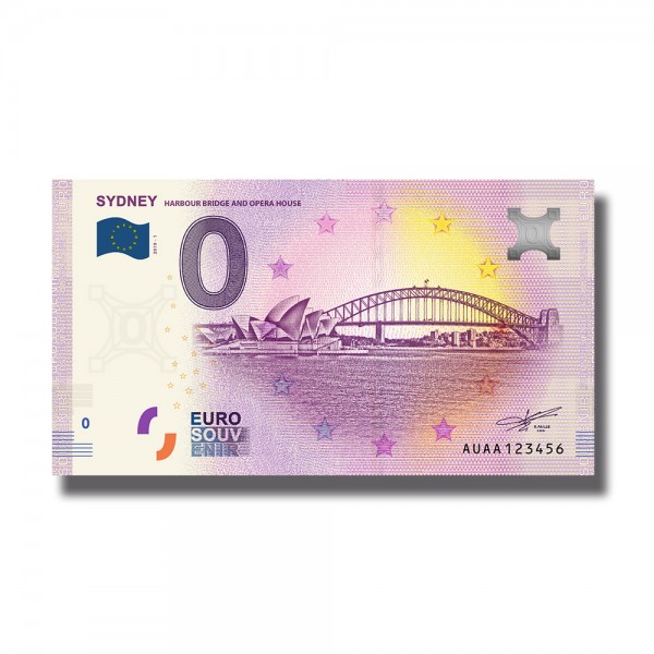 0 Euro Souvenir Banknote Sydney Harbour Bridge And Opera HouseAustralia AUAA  2019